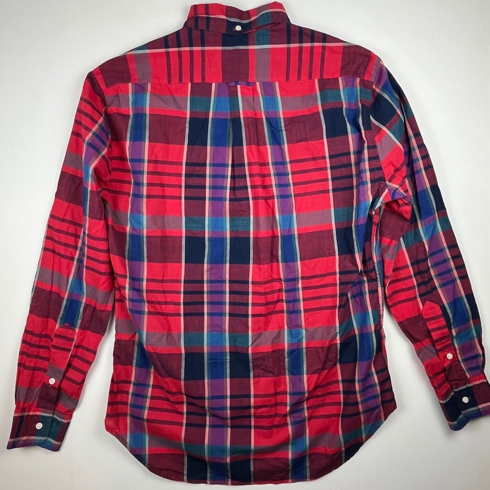 Gitman Bros 40th Anniversary Mens Red Multi Plaid Button Down Shirt Medium NWT - Picture 4 of 6